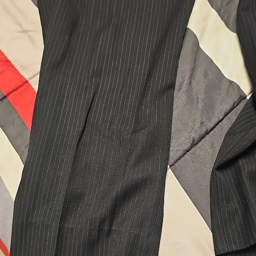 George Men's Black Striped Dress Pants